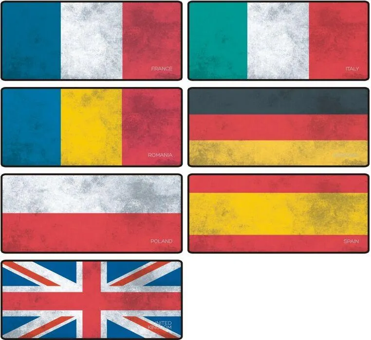 Флаг 800 * 300 противоскользящие коврики для мыши Резина XL Ультра Большой размер Большой Мат Игровая площадка Франция United Kindom Немецкая Испания