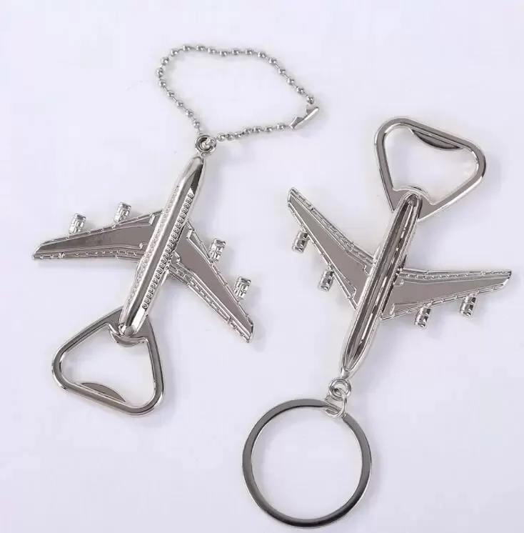 Airplane Opener Aircraft Keychain Beer Openers Plane Shape Beer Keyring Birthday Wedding Party Gift Keychains C0612G03