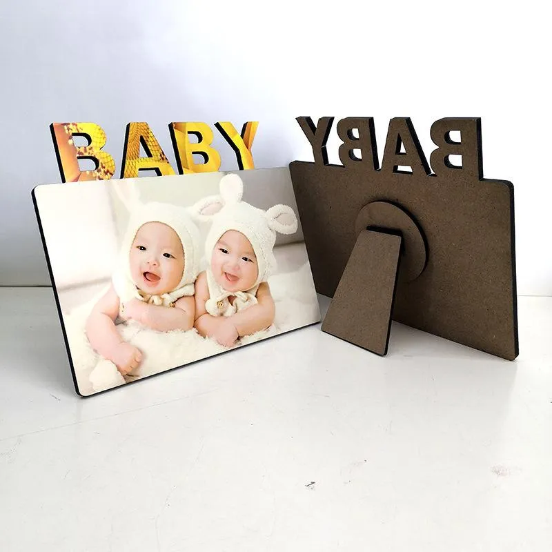 Sublimation Blank Photo Frame Ornaments DIY Heat Transfer Album Desktop Decoration Baby Birthday Full Moon Gift 180*150*5MM