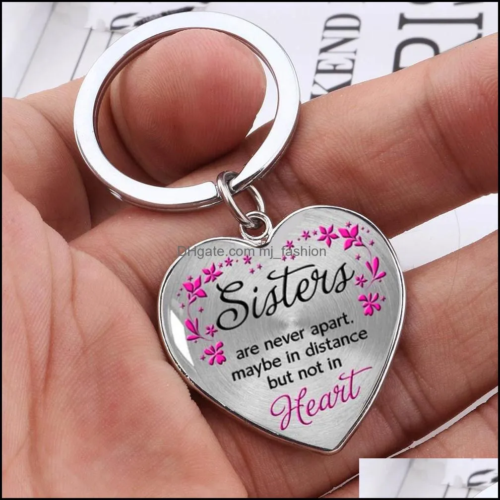 foreign trade new stainless steel necklace sister heart peach heart alloy pendant jewelry heart keychain custom