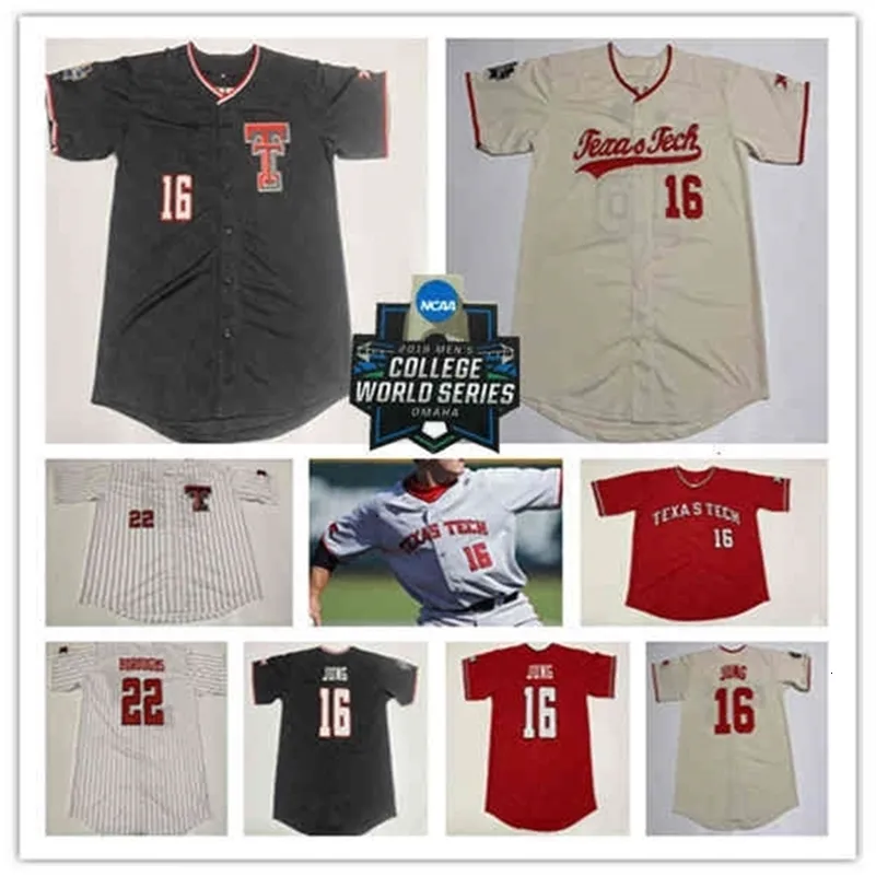 Save Big on Bulk Tcu Jersey Chen37 Custom College Texas Tech TTU Baseball  Jersey Josh Jung Jace Owen Washburn Cole Stilwell Ty Coleman Kurt Wilson
