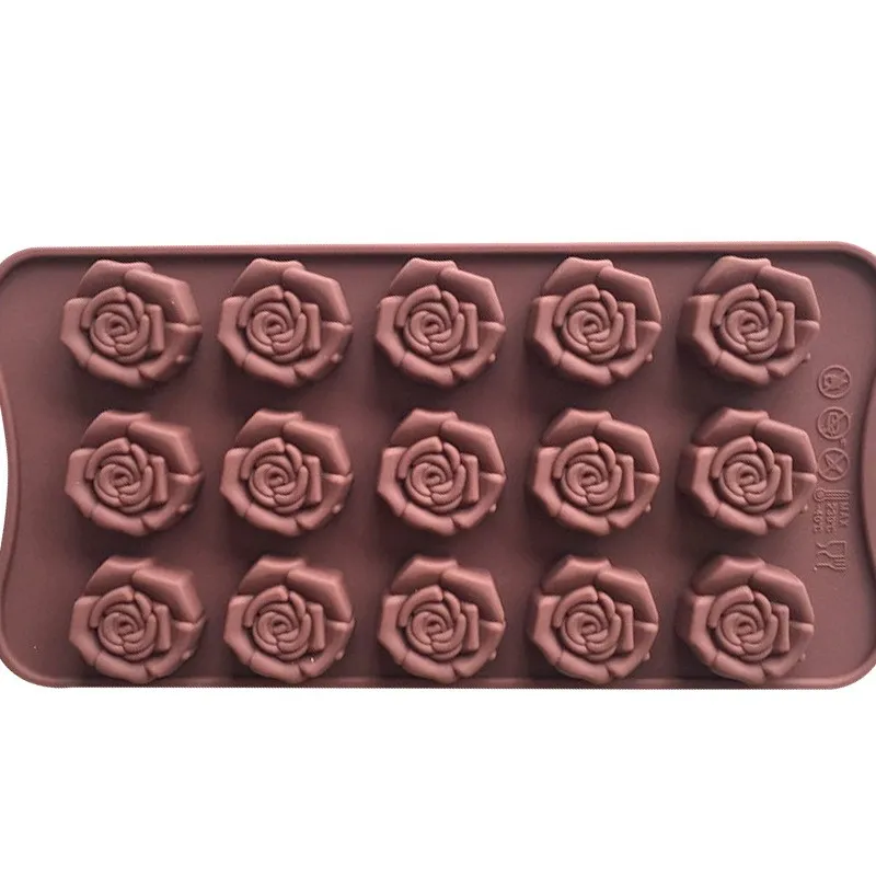 1PCS Kwiaty róży w kształcie silikonowej formy czekoladowej narzędzie do pieczenia narzędzie do pieczenia kuchni kremówki