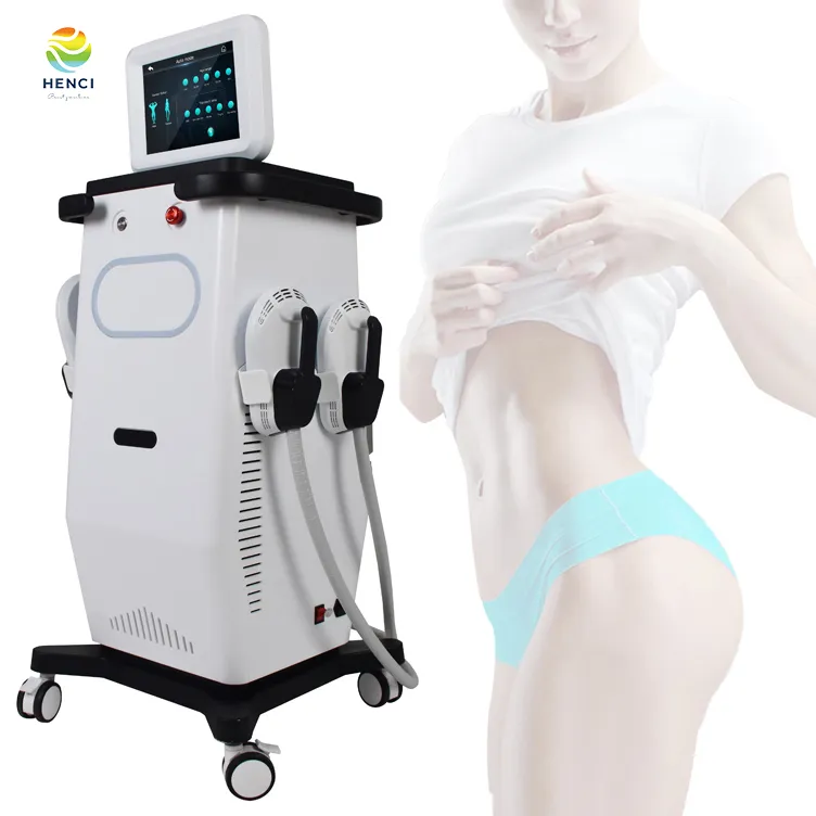 Factory Outlet 4 Handles Rf Ems Muscle Stimulator Body Abdominal Sculpting Machine