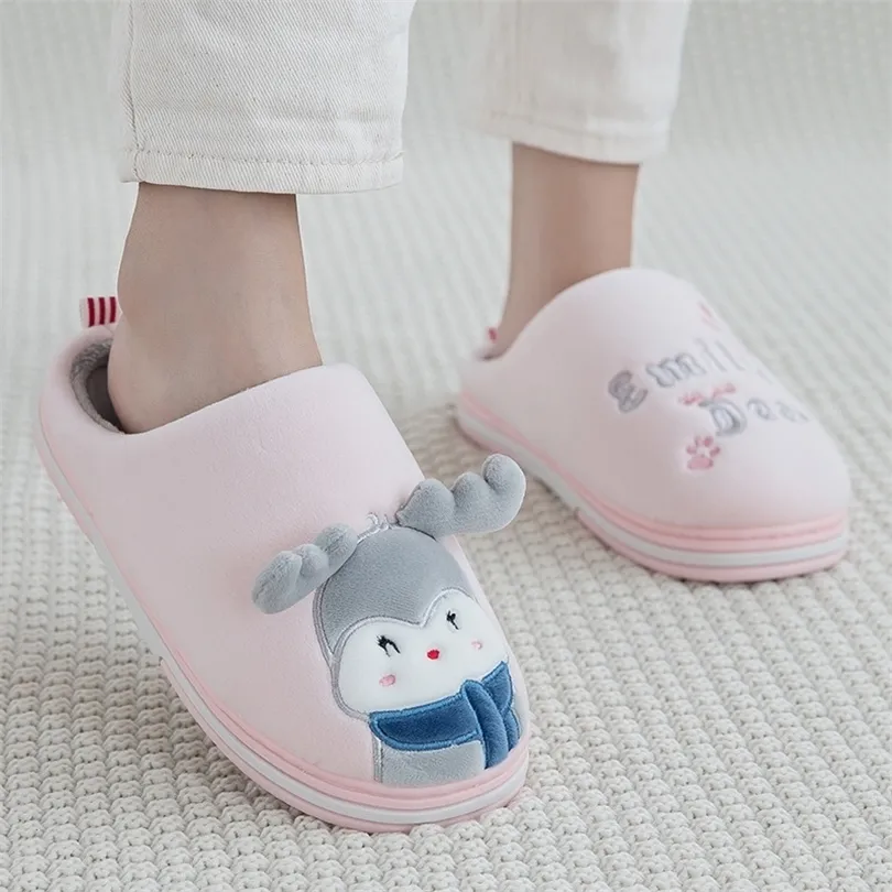 Winter Slippers Comfortable Warm Shoes Female Cotton Rabbit Thick Sole Indoor Bedroom Home Children Couple Women Man Slippers 201023