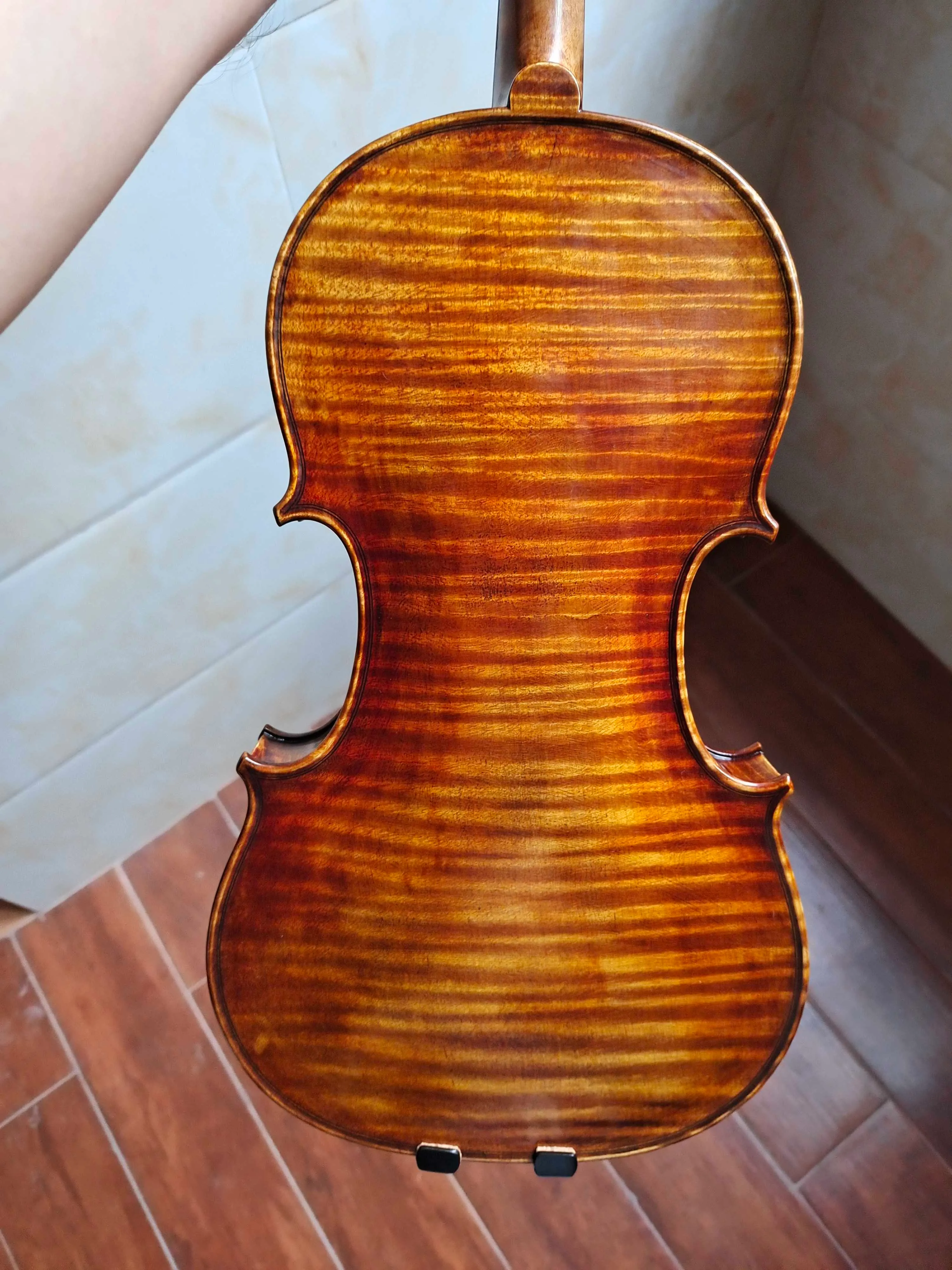 Étui à violon 4/4 Taille Professionnel de forme triangulaire Violon Étui  rigide Jaune Intérieur Parties de violon