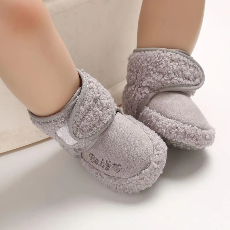 First Walkers Bobora Baby Winter Warm Cotton Shoes Cute Infant Boys Girls Soft Sole Indoor For 0-18MFirst