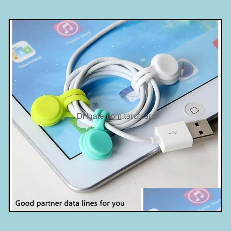 Multi-function Silicone Magnetic Desk Accessories Wire Cable Organizer Phone Key Cord Clip USB Earphone Clips Data line Storage Holder