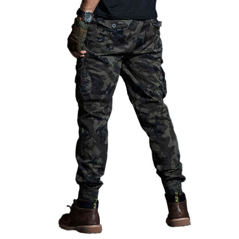 الرجال بانت جودة عالية الكاكي عارضة الرجال العسكرية التكتيكية عداء ببطء التمويه البضائع متعددة جيب الأزياء الأسود الجيش بنطل 220322
