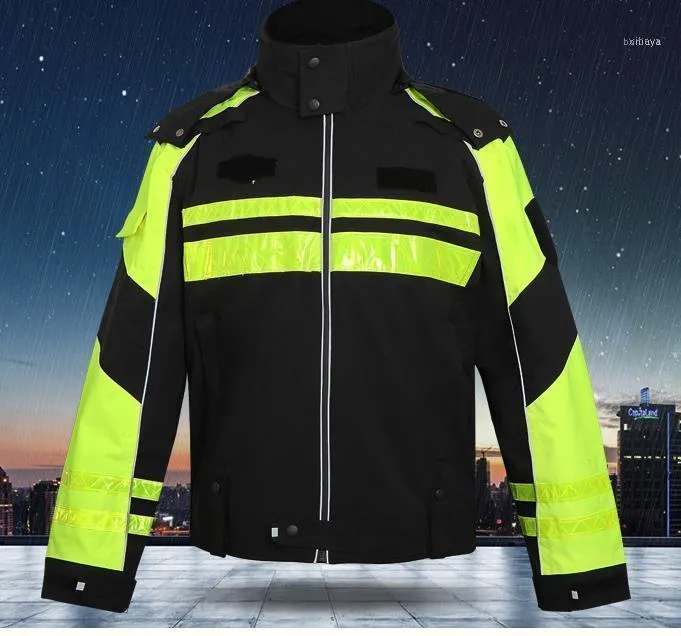 Motorcykelkläder Jersey Racing Reflective Jacket Vattentät fast färg Autumn Cycling Sport Safety Rainproakt Suit1