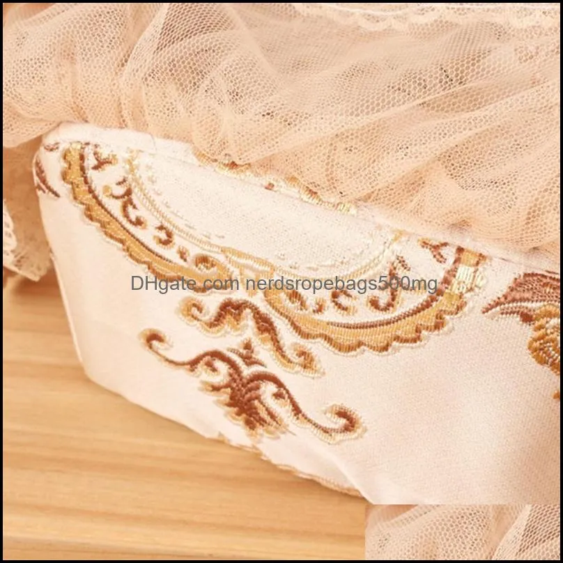 Tissue Boxes & Napkins Embroidery Style Box Pumping Paper Towels Cover Bathroom Ware Mary Pastoral Lace Fabric Brown