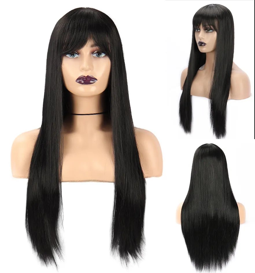 NOUVEAU ÉLÉSIGNE FEMME BLACK BLACK COSPlay Hair Full Wig