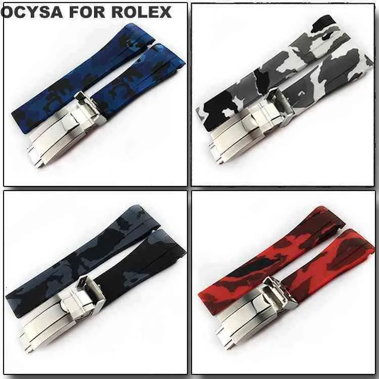 7A+New COYSA Brand Rubber Watch Strap For SUB 20mm Deployment Clasp Waterproof band Accessories With Buckle Disruptive