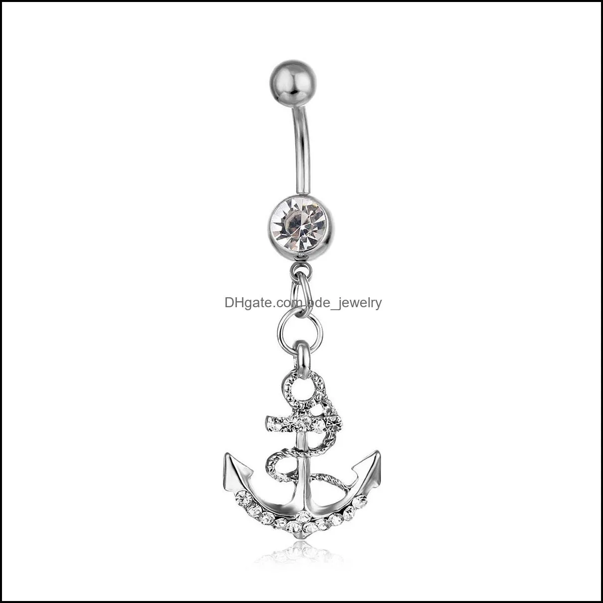 D0438 The anchor style Belly Button Navel Rings mix colors ring body piercing jewelry
