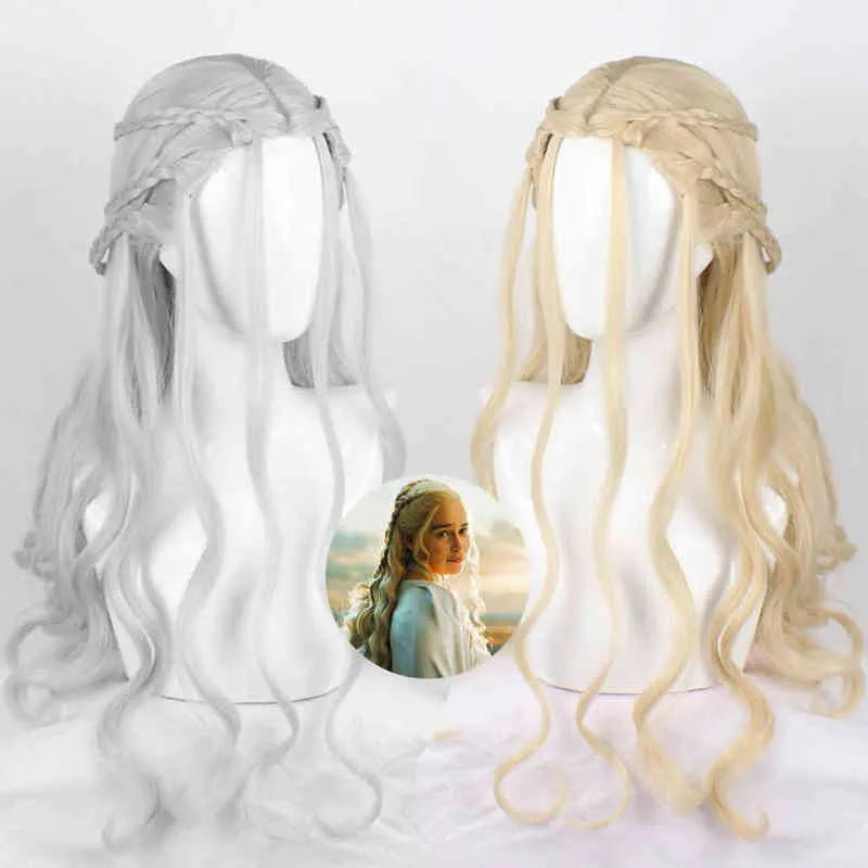 NXY Wigs Power Game Ice and Fire Song Danilis Tangorian Dragon Mother Long Curly Hair Cos 220527