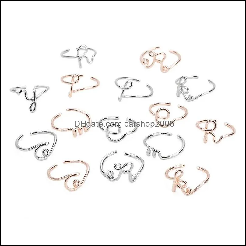 letter rings silver band ring hot sale finger rings for women girl party gift fashion jewelry wholesale free shipping 0012wh