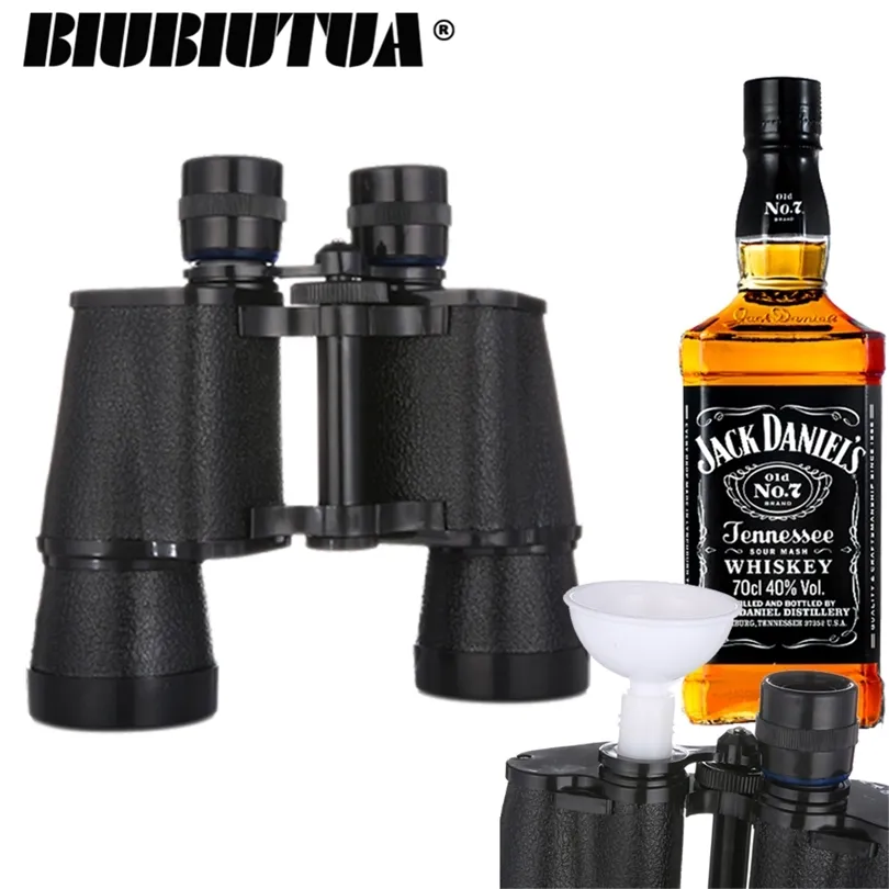 Biubiutua Binoculars Flask 16 OZ Travel Hip Flaskポータブル屋外ウォーターボトルウイスキーポット双眼鏡T200111
