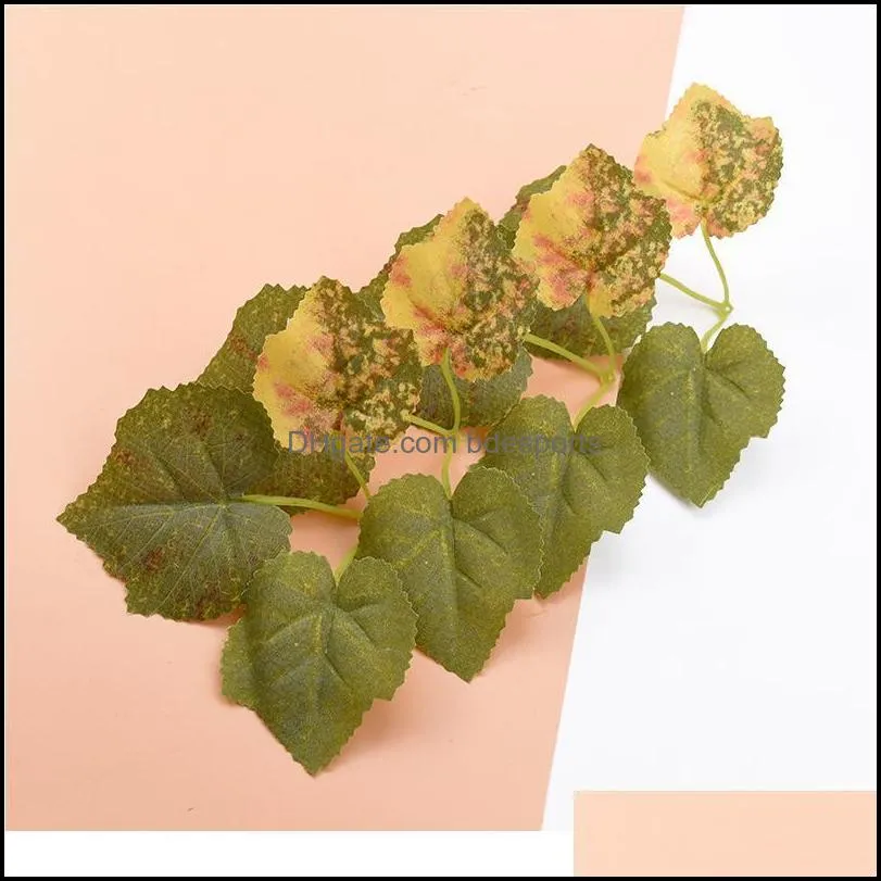 10pcs Maple Leaf Artificial Plants Wedding Decorative Flowers Wreaths Diy Gifts Box Christmas Decorations For Home Sil jllFVL