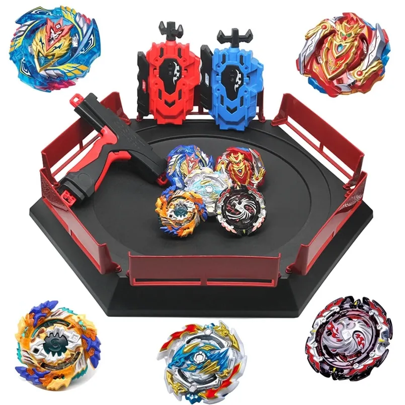 회전하는 최고 경기장 Beyblades Childrens Gyro Blasting Stadium Childrens 선물 자이로 회전 블레이드 발사기 소년 장난감 220826