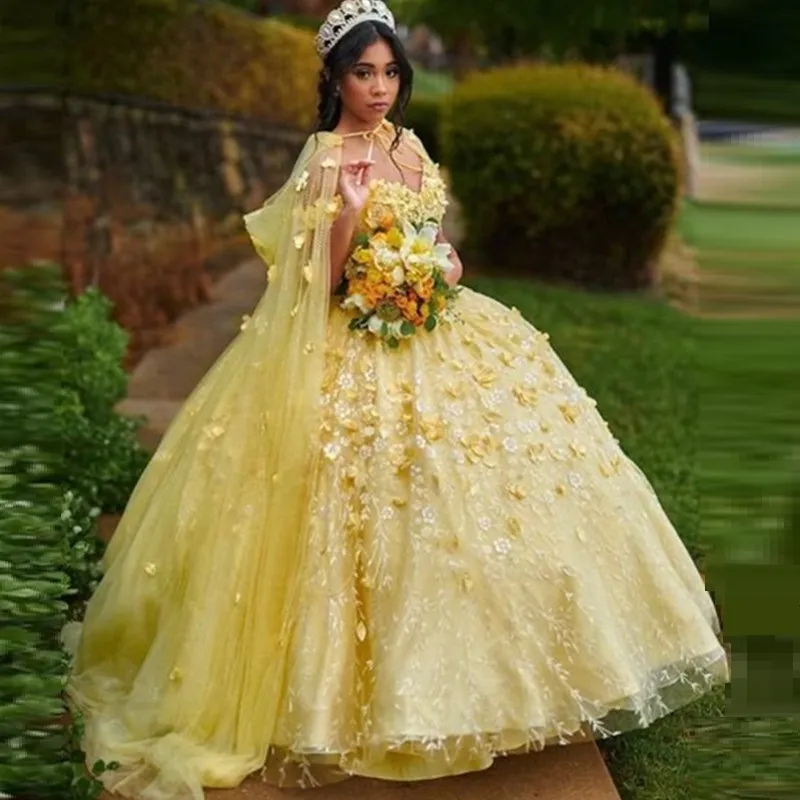 Lavande jaune Quinceanera douce 16 robes dentelle Applique hors épaule à lacets robes de bal de bal Graduation 7e