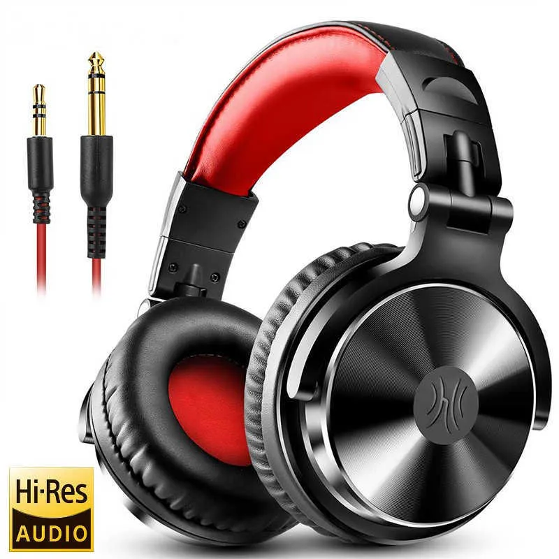 Auriculares profesionales Oneodio para DJ, auriculares con Monitor de estudio sobre la oreja con micrófono, auriculares HIFI con cable para juegos de graves para teléfono