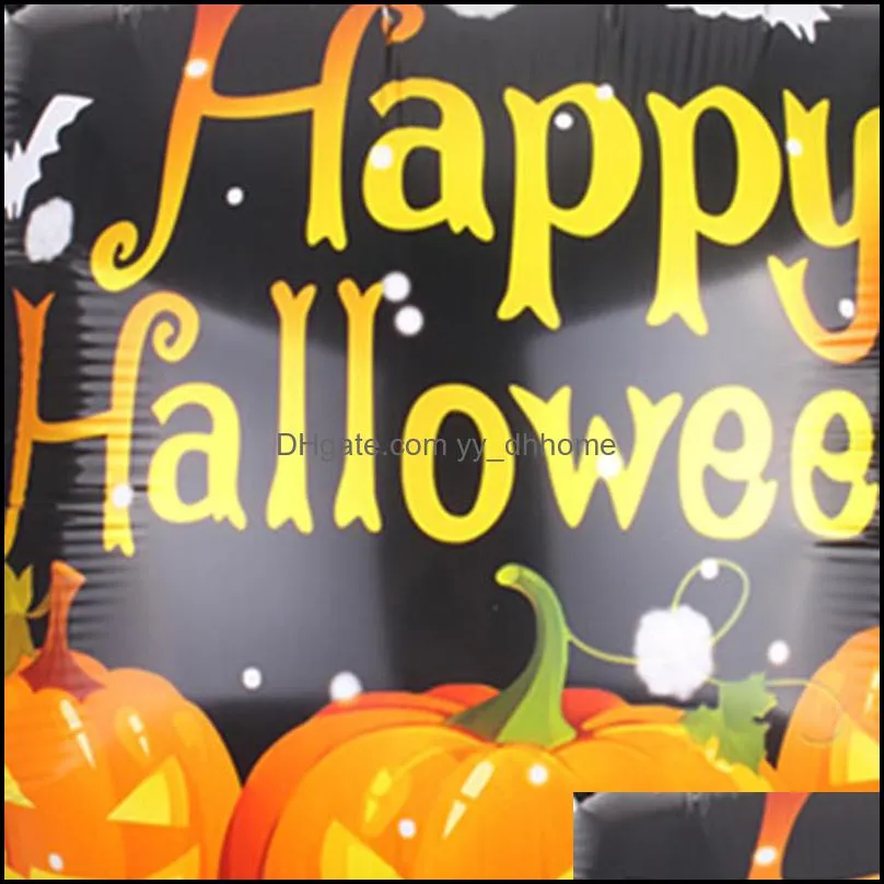square halloween aluminum foil balloon 18inch pumpkin ghost print balloon child birthday party decoration halloween decoration vt0550