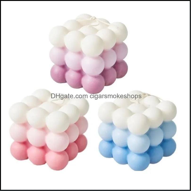 Candles Small Bubble Cube Candle Soy Wax Scented Relaxing Birthday Gift 1PC