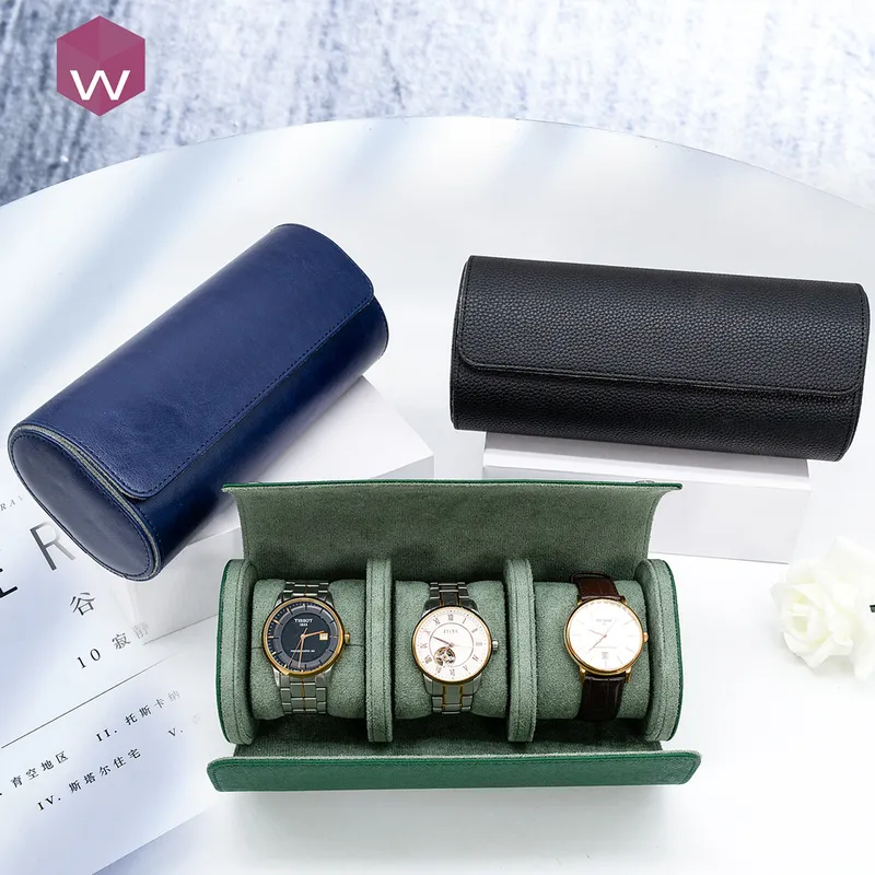 Drop Watch Box Organizer for Men, Portable Travel Roll Case with 3 ...