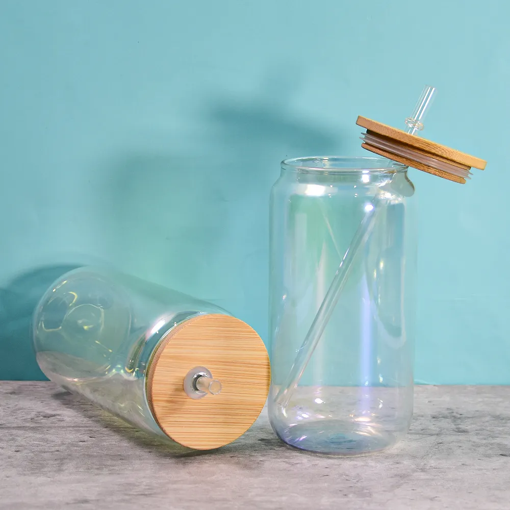 Eco Friendly Glass Tumbler - Transparent - Lid and Straw Design