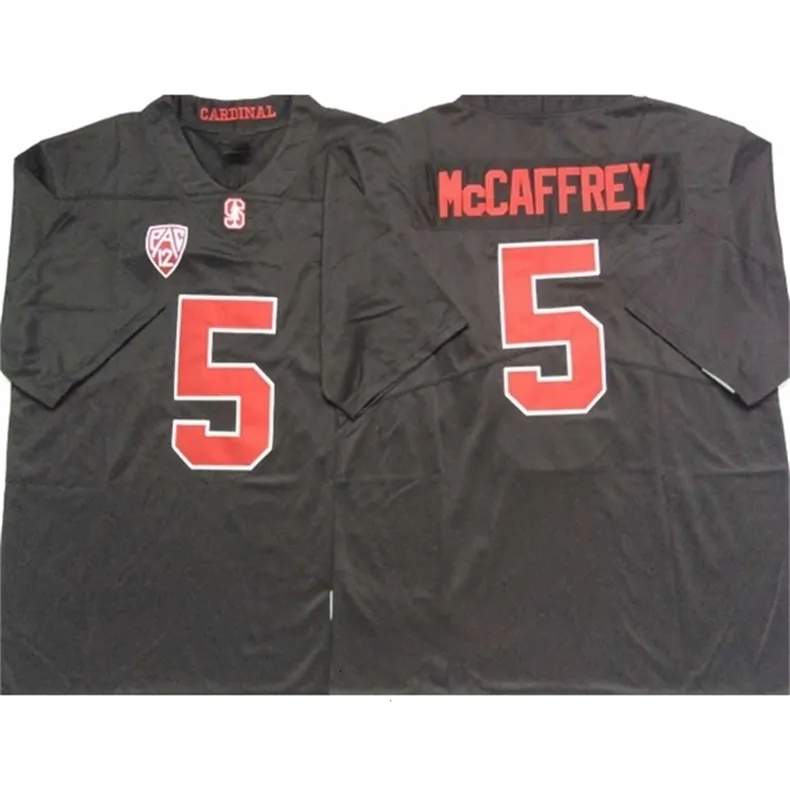 Uf CeoMitNess NCAA Vintag College 5 Christian McCaffrey Blackout maglie da calcio economiche blu 100% ricamo magliette da calcio cucite