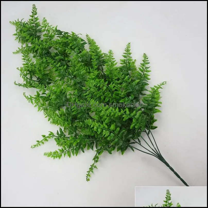 Decorative Flowers & Wreaths Simulation Fern Grass Green Plant Artificial  Leaves Flower Wall Hanging Plants For Living Room Home