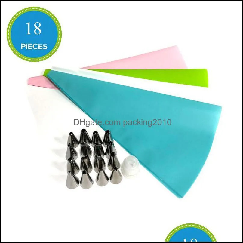 Baking Pastry Tools Bakeware Kitchen Dining Bar Home Garden Shenhong 18Pcs Dessert Cake Decorating Icing Dh3Li