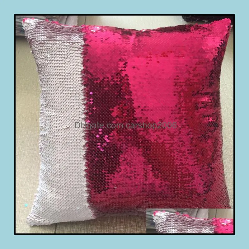 magical glitter throw pillow case sequin mermaid cushion cover pillow home decorative car sofa pillowcase 40*40cm yhm282-1