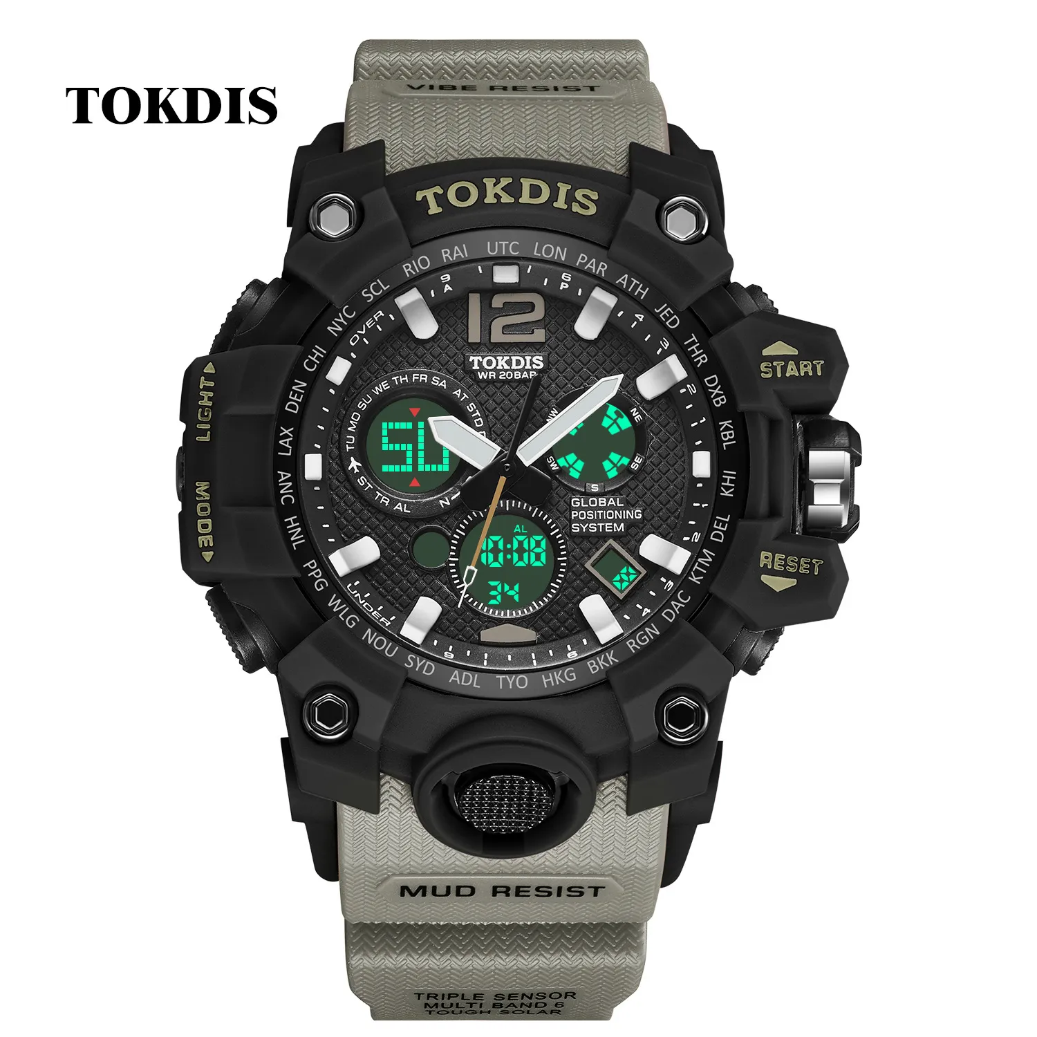 Reloj de moda militar para mujer, reloj de día completo resistente al agua de acero inoxidable multifuncional para hombre, Montre Relogio B10