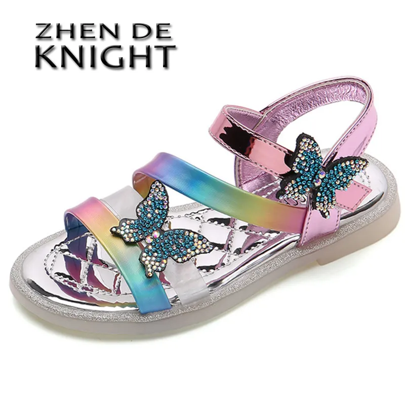 Modes strass barn sandaler för flickor barn skor sommar sandal tofflor barn sandles sandalier chaussure 220525