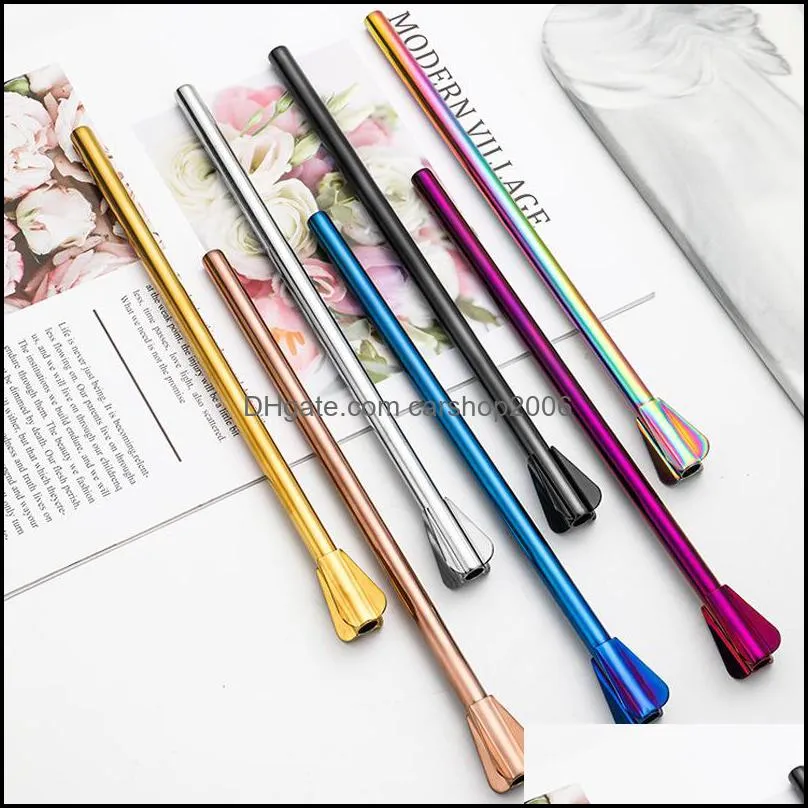 new arrival 8mm stainless steel colorful milk tea reusable drink straw stir stick cocktail mixer