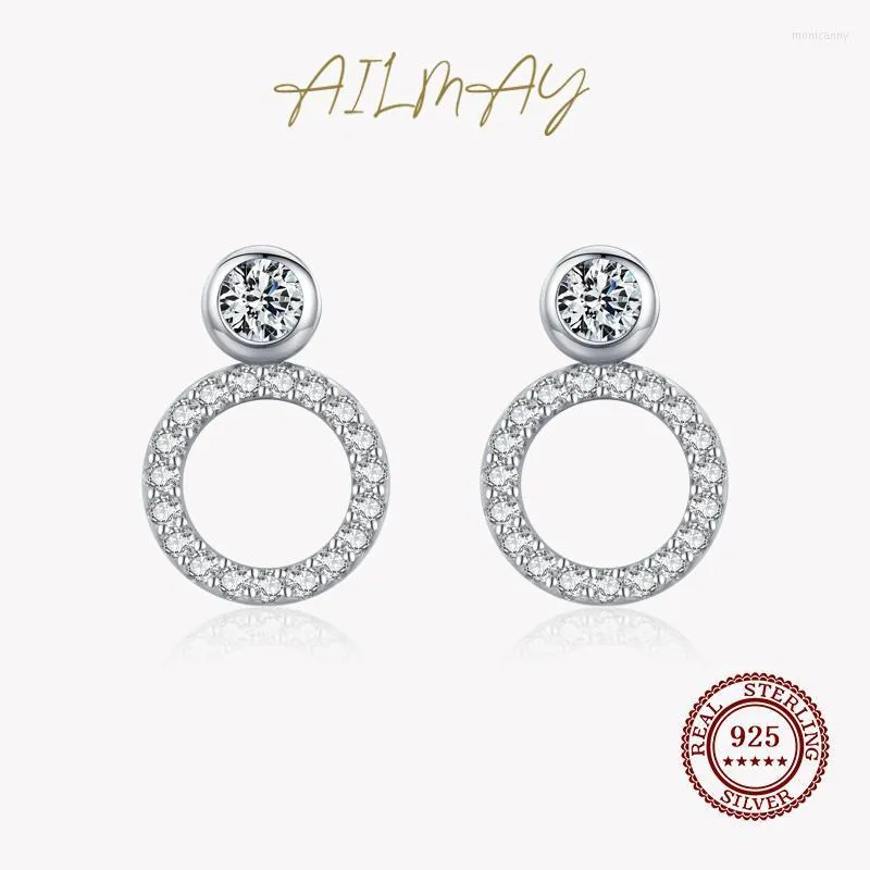 stud ailmay Arvival 925 Sterling Silver Round Forme Cloft of Love Dangle arics abornings for Women Wedding Fashion Jewelrystud Moni22