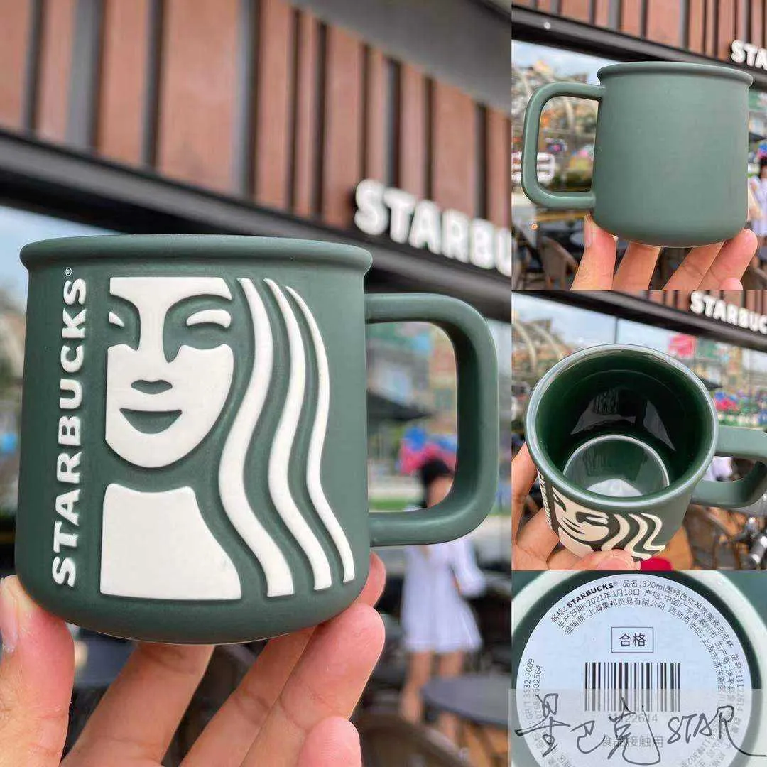 Starbucks Dark Green Striped Mermaid Goddess Gradient Cup With The Glass  Straw Mark Desktop Mug From Nstarbuckscup, $15.7