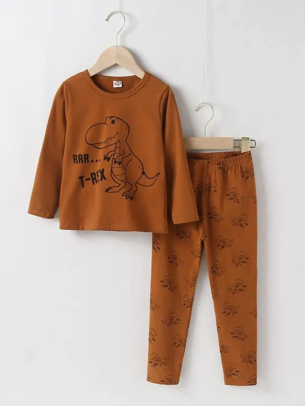 Ensemble pyjama à imprimé dinosaure pour tout-petit garçon SHE