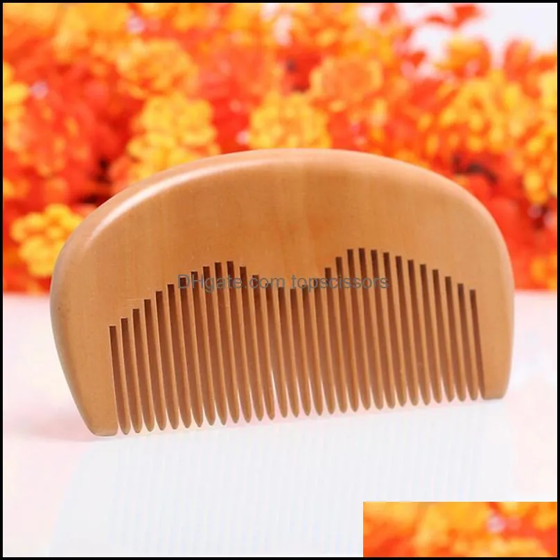 100pcs/lot Fast shipping Customized Engraved Your Logo Natural Peach Wooden Comb Beard Comb Pocket Comb 11.5*5.5*1cm LX8076