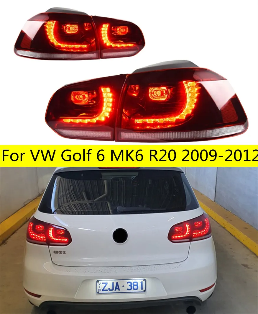 Feu arrière de voiture pour VW Golf 6 Golf6 MK6 R20 2009 – 2012, feux de circulation LED DRL, antibrouillard, Signal dynamique