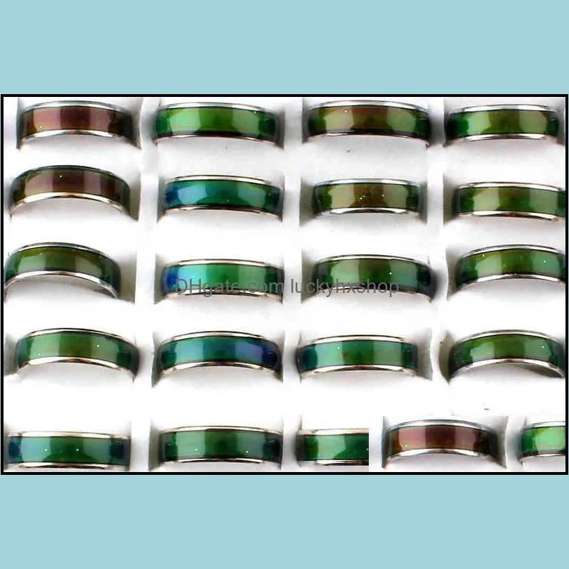 100pcs/box new mix size mood ring changes color to your temperature reveal your inner emotion cheap fashion women men jewelry 346k