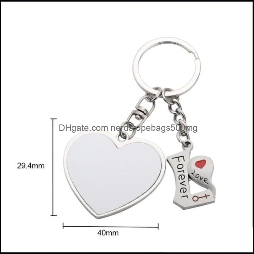 Sublimation Couple Keychain Favor Metal Letter Engraving Charm Heart-shaped Key Ring Romantic Valentine`s Day Gift RRB13112