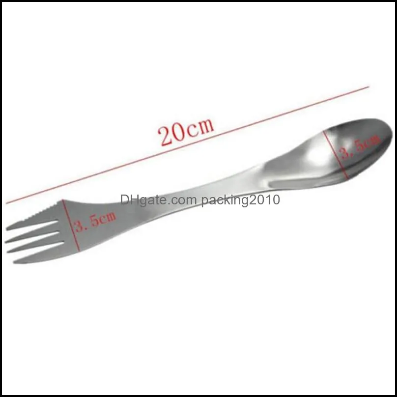 knife fork spoon 3 in 1 tableware stainless steel utensil combo set kitchen outdoor picnic cutlery scoop/knife/fork sets wq735-wll