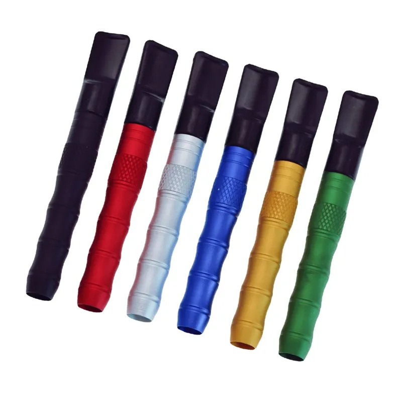 Roken Kleurrijke Mini Aluminium Draagbare Verwijderbare Filter Mondstuk Droog Herb Tabak Catcher Paster Bat One Hitter Handpipe Sigarethouder DHL GRATIS