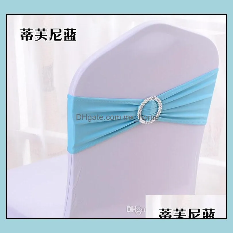 Spandex Lycra Wedding Chair Cover Sash Bands Wedding Party Birthday Chair buckle sashe Decoration Colors Available WT032