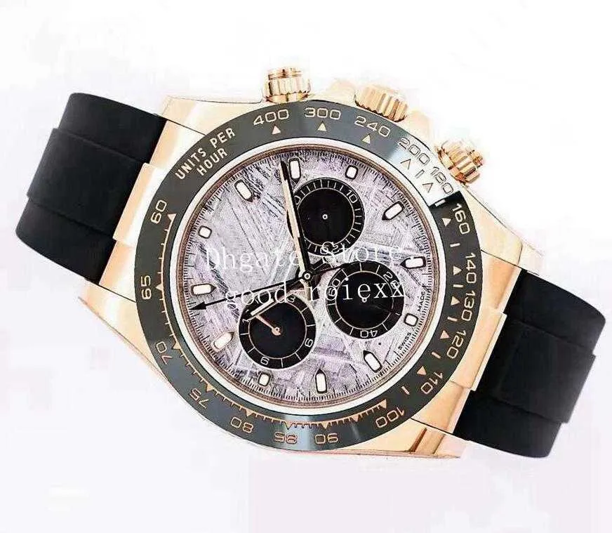 Cronometro Cronografo da uomo Orologio da uomo Automatico 7750 Eta Champagne 28800 vph/Hz Ewf Oro rosa Gomma 904L Acciaio EW Factory Valjoux