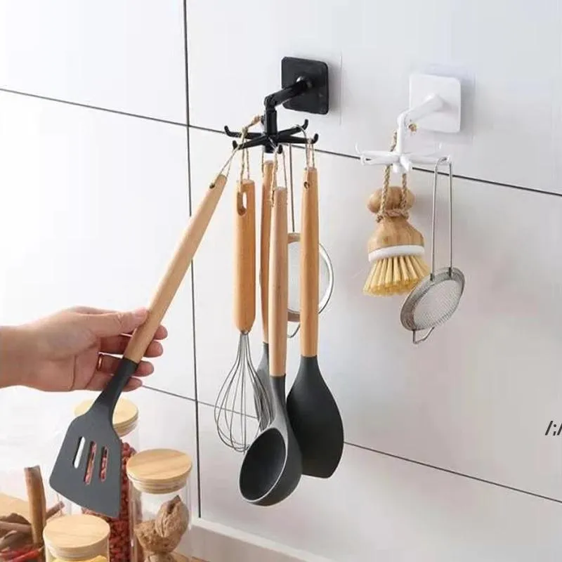 Gancho de cocina Ganchos multiusos Estante giratorio giratorio de 360 grados para organizador y accesorios para colgar cucharas de almacenamiento JLE13941