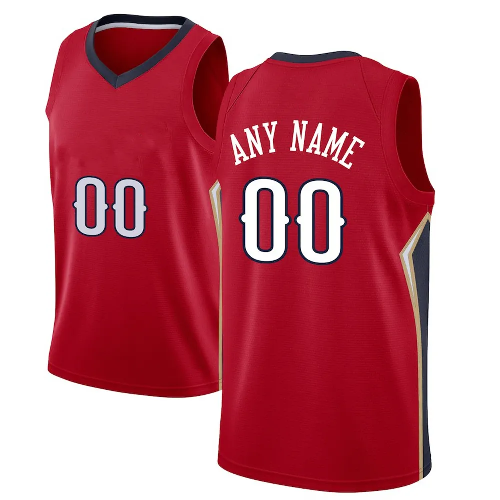 Stampato New Orleans personalizzato Design fai -da -te Basketball Maglie di personalizzazione Team Teams Stampa personalizzato qualsiasi nome Nome Mens Domande per bambini Giovani RED JErsey