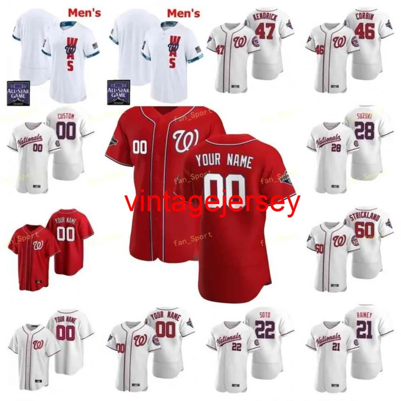 Мужчины женщины молодежь 2021 All-Star Game Baseball Jerseys 37 Стивен Страсбург 51 Wander Suero 7 Trea Turner 50 Austin Voth 11 Райан Циммерман