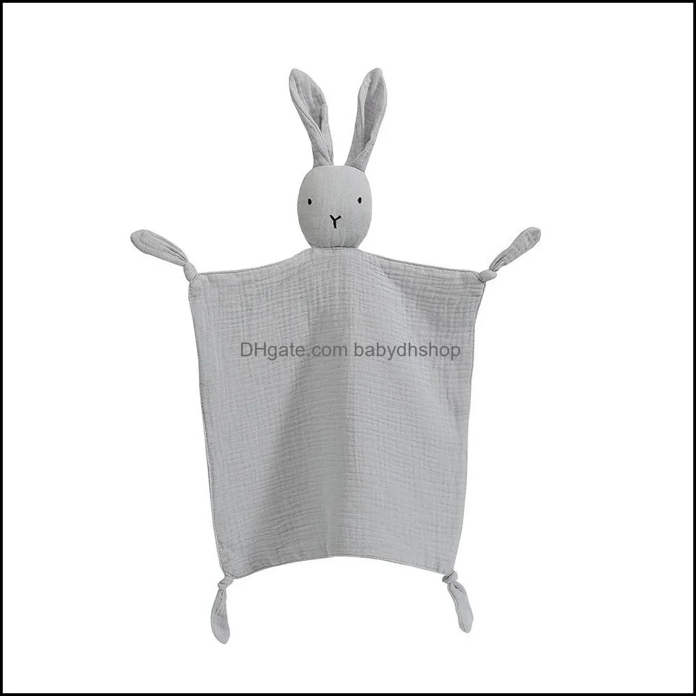 soft organic cotton muslin bunny rabbit animal newborn pacify towels bibs soothers towel robes baby accessory